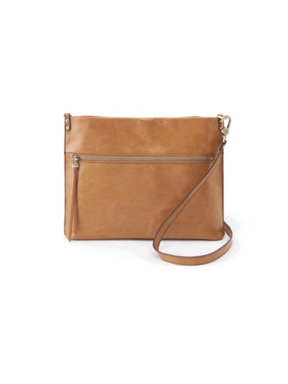HOBO Tan Leather Crossbody Clutch Bag